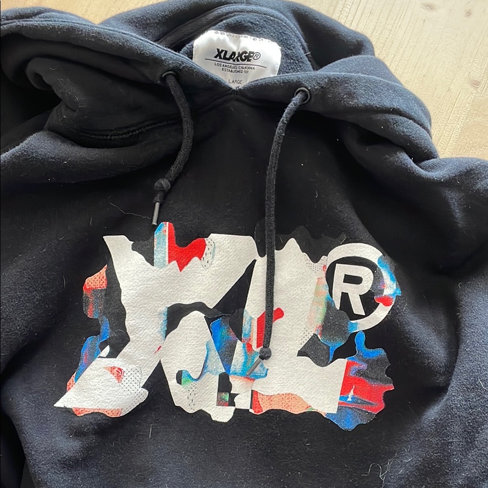 XLarge Black Hoodie with Colorful Logo